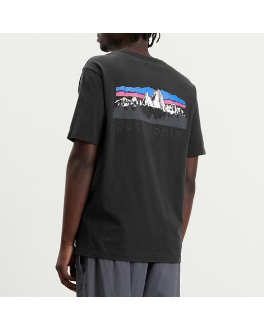 Patagonia Black Fitz Roy Foothills T-Shirt for men