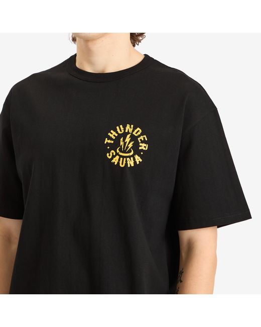 FRIZMWORKS Black Thunder Sauna Signboard T-Shirt for men