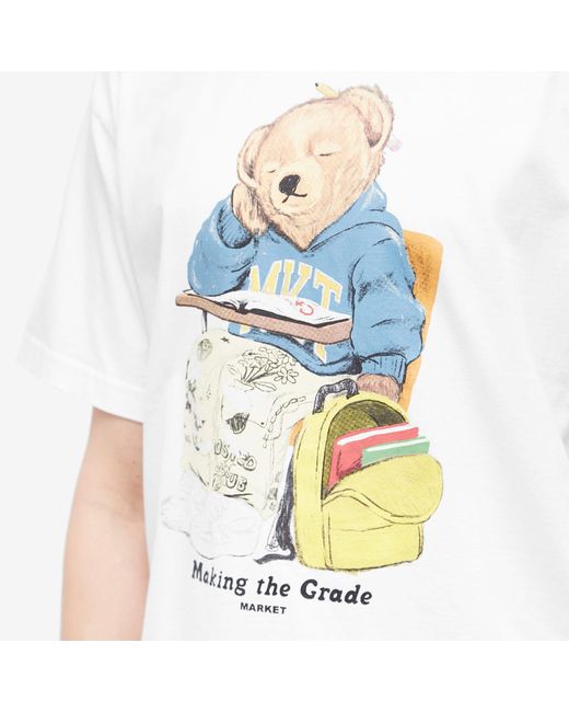 Market White Making The Grade Bear T-Shirt for men