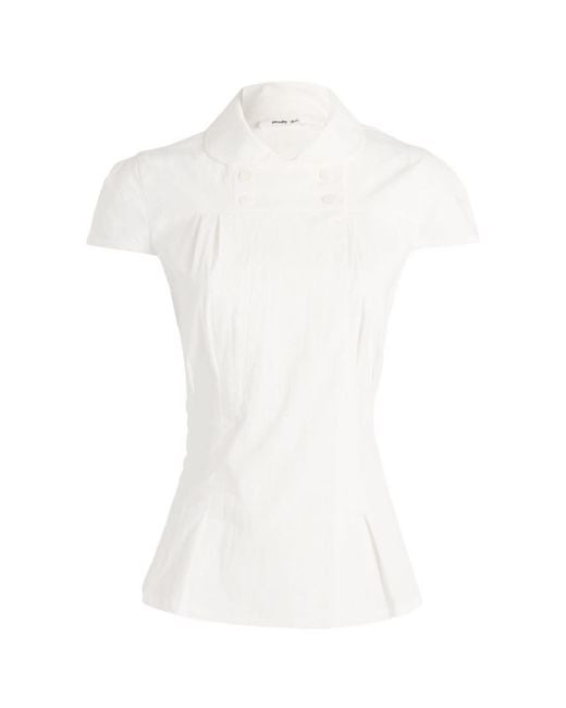Peachy Den White Missy Blouse
