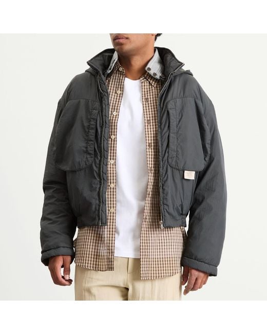 RANRA Gray Purs Padded Nylon Hoodie Jacket for men