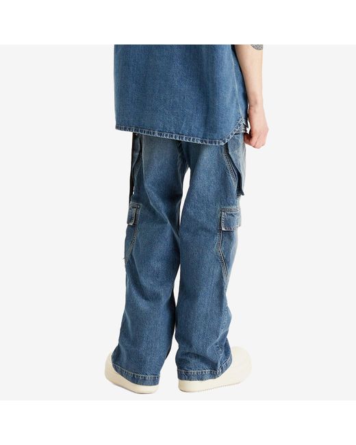 Rick Owens Blue Double Cargo Jeans for men