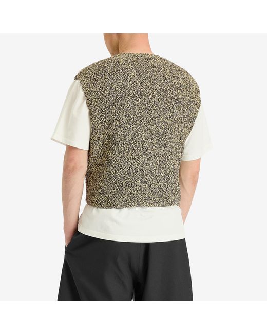 Auralee Natural Cotton Cashmere Cord Knit Vest for men