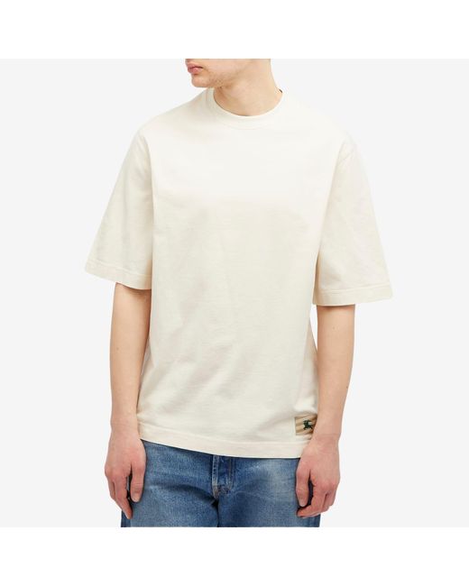Burberry White Ekd Label T-Shirt for men