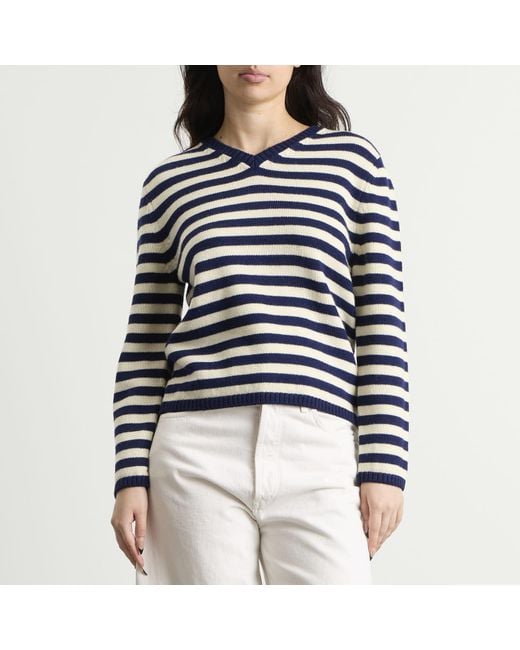 NOTHING WRITTEN Blue Molly V-Neck Pullover