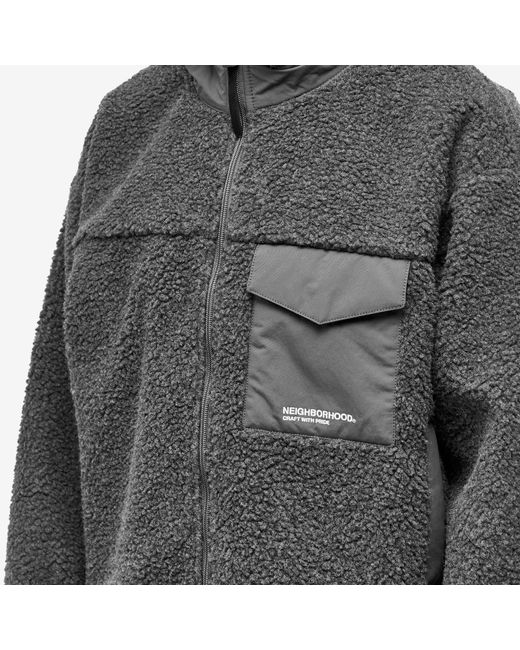 Neighborhood Gray Boa Fleece Jacket for men