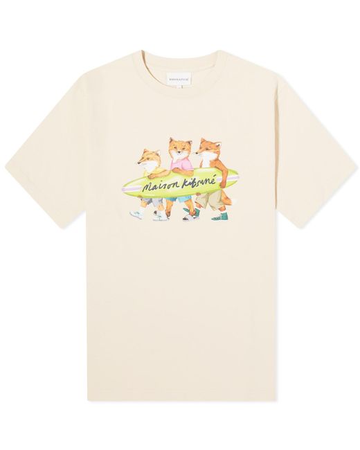 Maison Kitsuné Natural Surfing Foxes Comfort T-Shirt for men