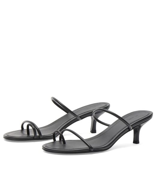 St. Agni Black Minimal Strap Heel