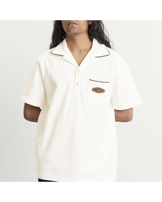 Drole de Monsieur White Open Collar Polo Shirt for men