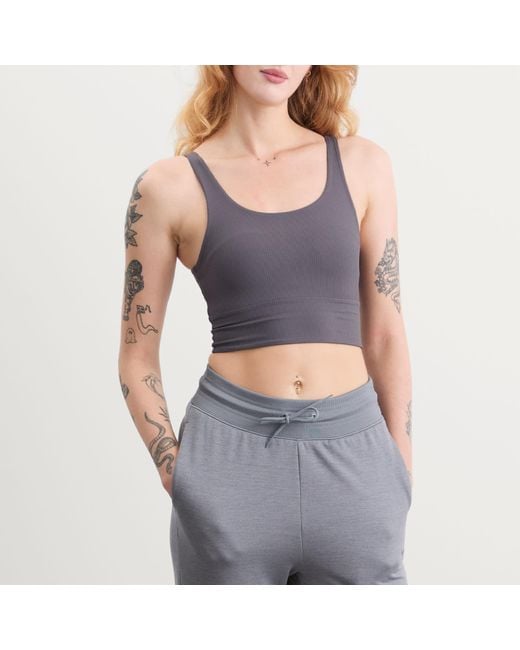 Nike Gray Zenvy Wide Rib Bra