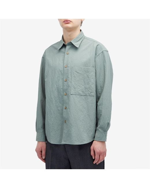 FRIZMWORKS Blue Nylon Overshirt Jade for men