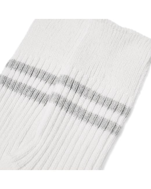 RoToTo White Hemp Organic Cotton Stripe Sock