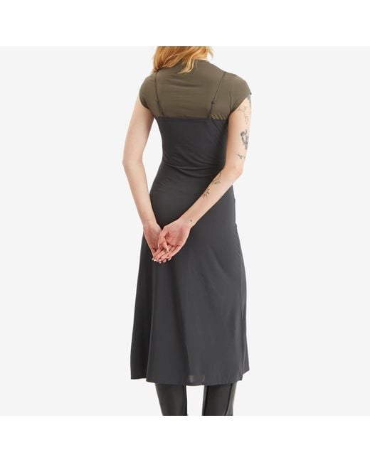 Acne Black Eluna Double Layer Slip Dress