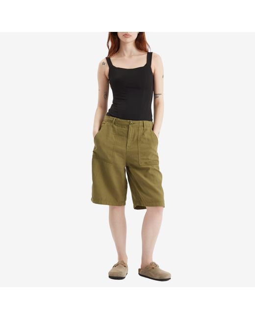 GOOD AMERICAN Green Lite Linen Bermuda Short