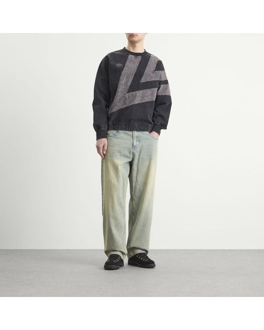 Umbro Gray Washed Diamond Drill Sweat for men