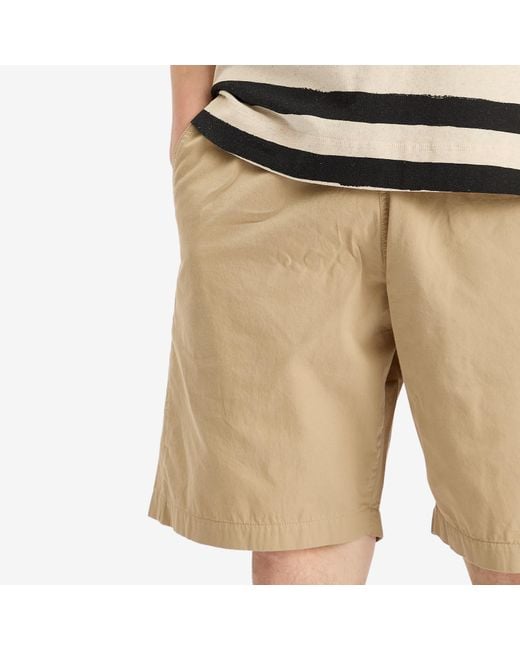Universal Works Natural Military Shirting Simple Shorts for men