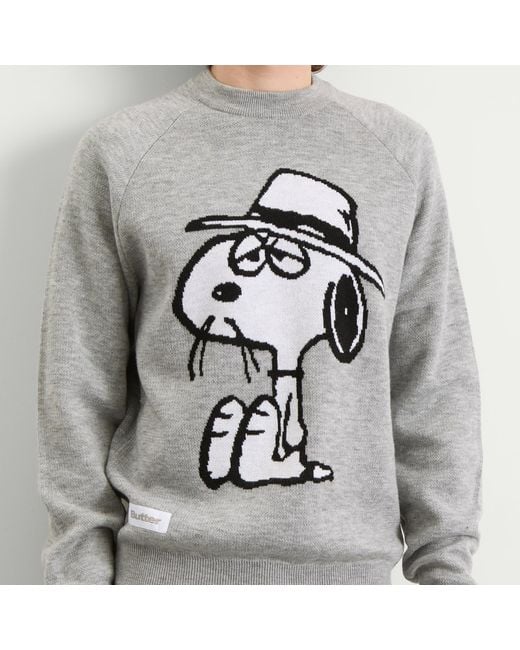 Butter Goods Gray X Peanuts Spike Knit Sweater for men
