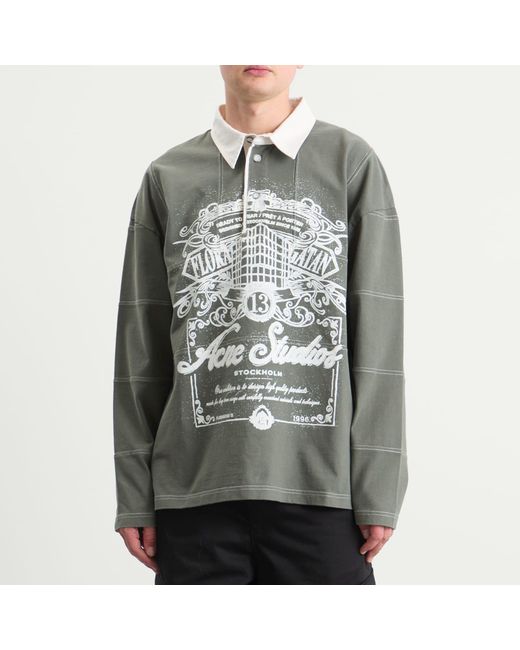 Acne Gray Erber U Venice Logo Rugby Shirt for men