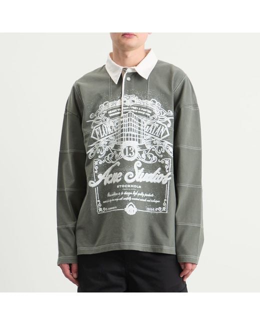 Acne Gray Erber U Venice Logo Rugby Shirt for men