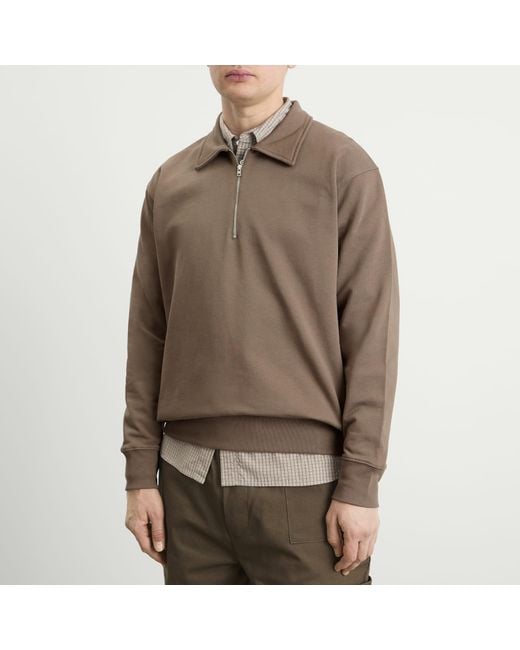 Norse Projects Brown Standard Half Zip Sweatshirt for men