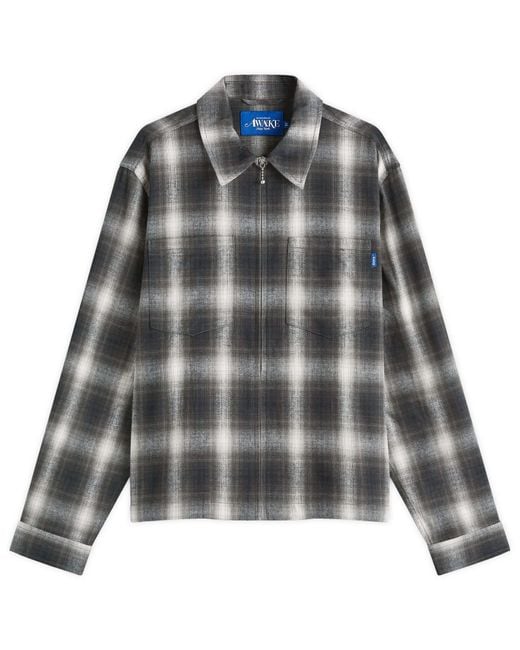 AWAKE NY Gray Brushed Flannel Shirt Jacket for men