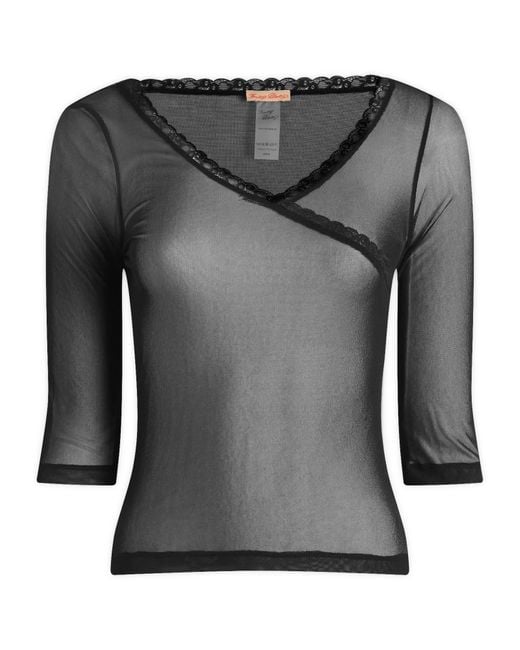 Fruity Booty Gray Mesh 3/4 Sleeve Top