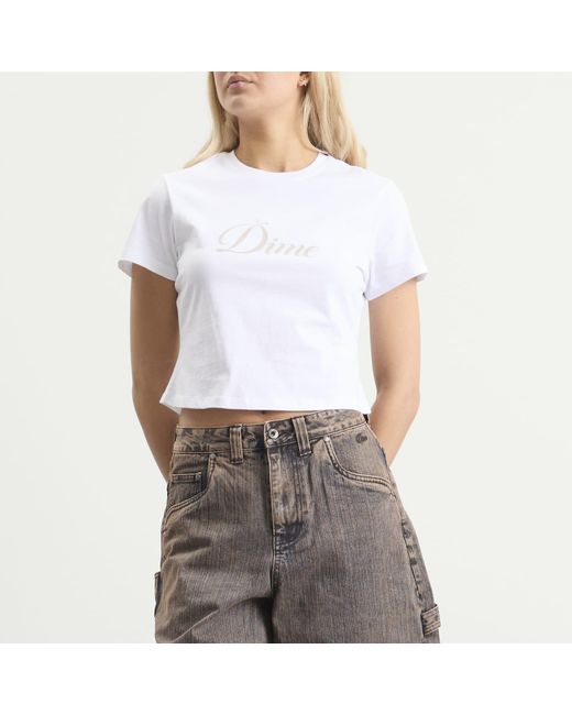 Dime White Cursive T-Shirt