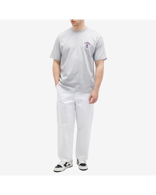 A Bathing Ape White College One Point T-Shirt for men