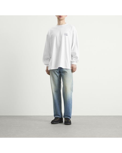 (w)taps White Protected By Long Sleeve T-Shirt for men