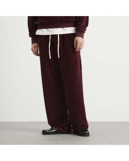 Les Tien Purple Velour Relaxed Pant for men