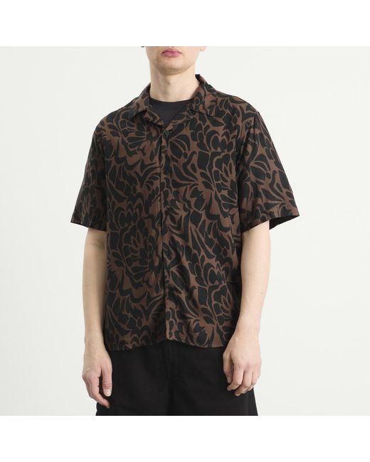 Wax London Black Didcot Two Tone Floral Vacation Shirt for men