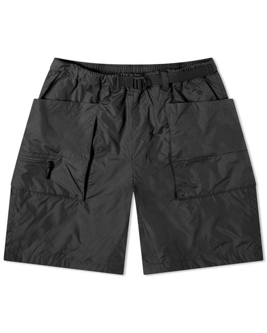 Goldwin Black Rip-Stop Light Cargo Shorts for men