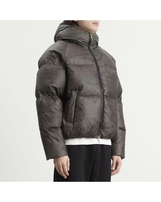 Cole Buxton Gray Stealth Hooded Down Jacket for men