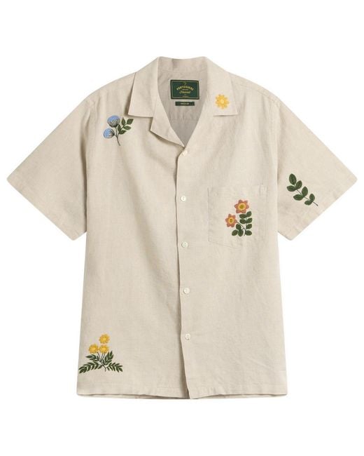Portuguese Flannel Natural Spring Embroidery Vacation Shirt for men