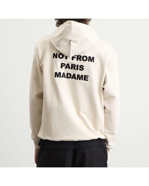 Drole de Monsieur White Not From Paris Madame Slogan Hoodie for men