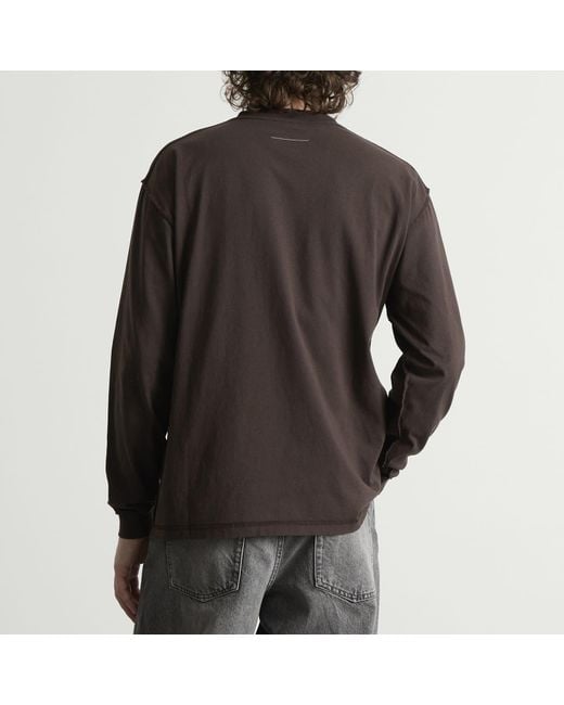 Maison Margiela Brown Mm6 Long-Sleeved Logo T-Shirt for men