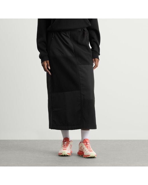 Gramicci Black Patchwork Fleece Midi Skirt