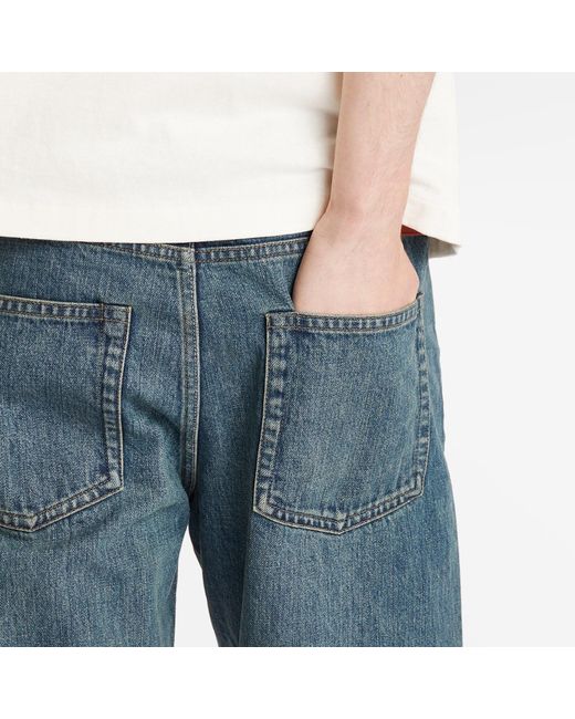 Jil Sander Blue Regular Fit Five Pocket Selvedge Cut Jeans for men