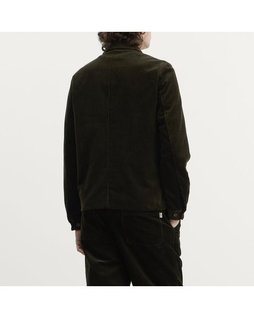 Les Deux Black Corduroy Zipper Coach Jacket for men