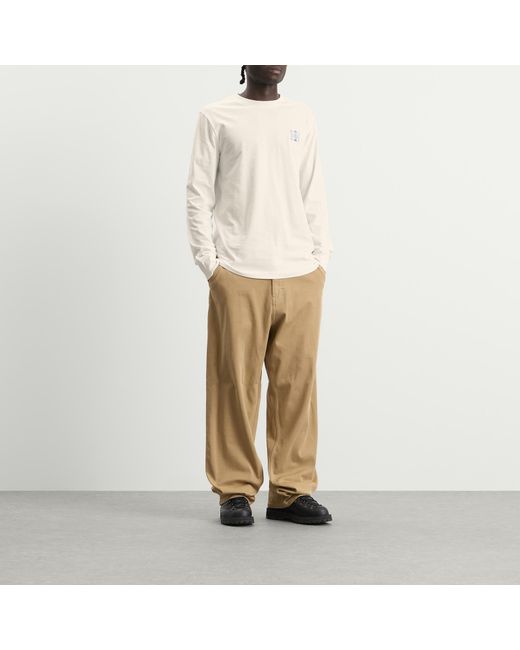 Moncler White Long Sleeve Cotton T-Shirt for men