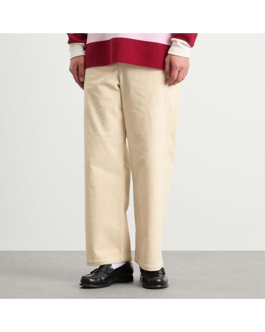 Late Checkout Natural Corduroy Work Trousers for men