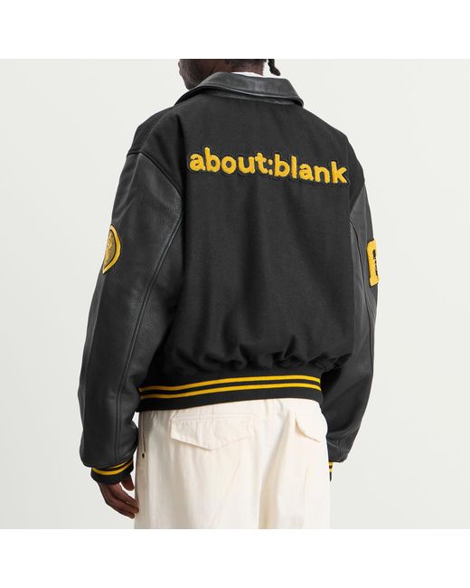 About Blank Black Letterman Jacket for men