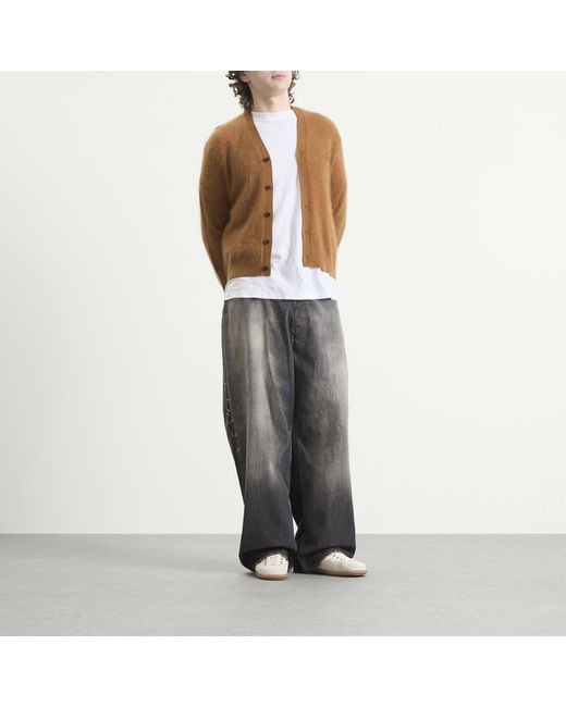 Acne Brown Plush Cardigan for men