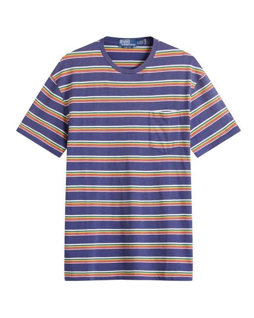 Polo Ralph Lauren Blue Surf Club Stripe T-Shirt for men