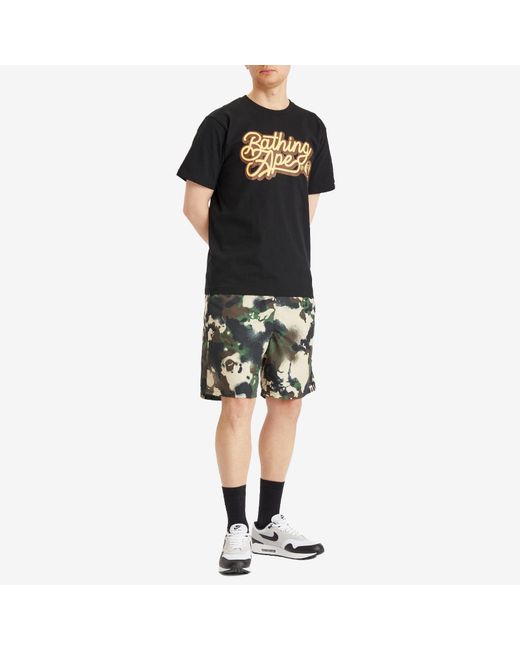 A Bathing Ape Green Map Camo Regular Fit Beach Shorts for men