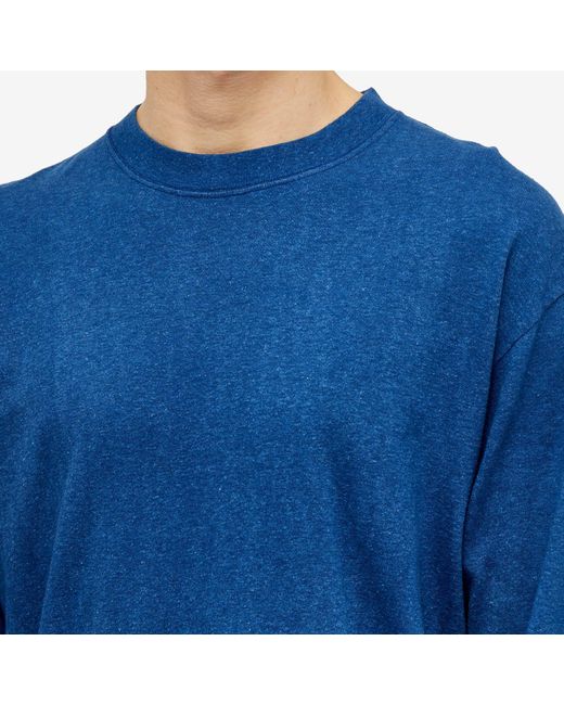 Blue Blue Japan Blue Japan Itajime Slub Long Sleeve T-Shirt for men