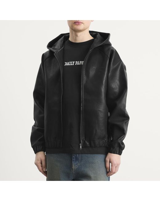 Daily Paper Black Pu Scuba Jacket for men