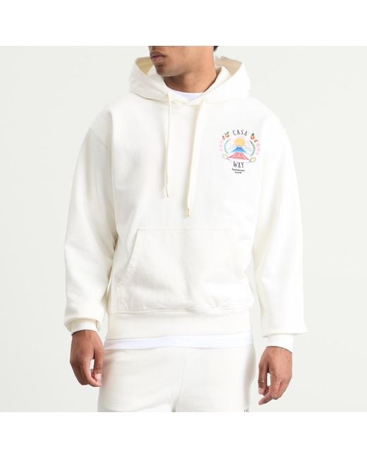 Casablanca White Casa Way Mountain Printed Hoodie for men