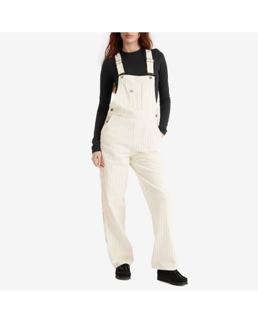 Dickies White Service Bib Overalls