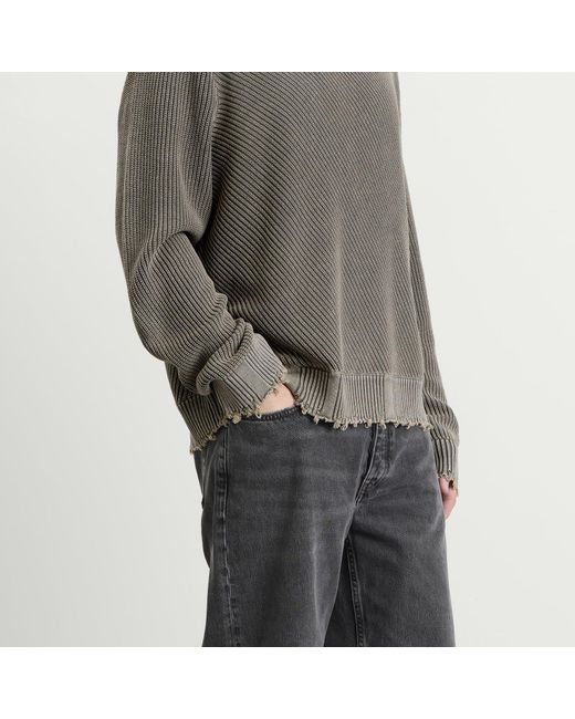 Won Hundred Gray Bently Diagonal Knit Sweater for men